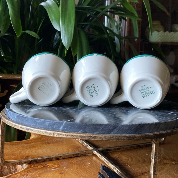 7 Piece Turquoise Restaurantware Heath 1960’s Creamer + 3 Sets of Cups & Saucers - Picture 7 of 11